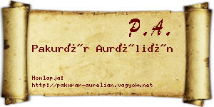 Pakurár Aurélián névjegykártya